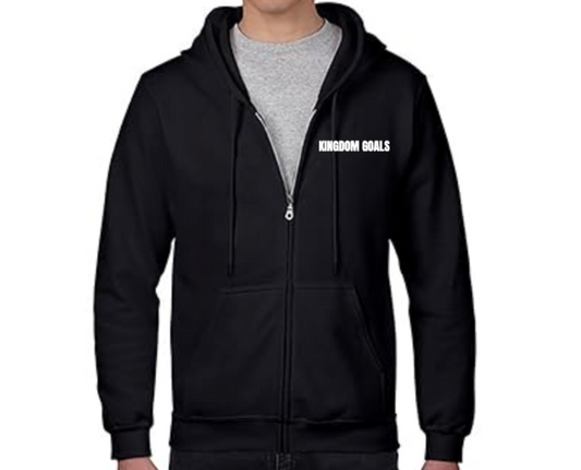 KINGDOM GOALS EMBROIDERED UNISEX ZIP HOODIE